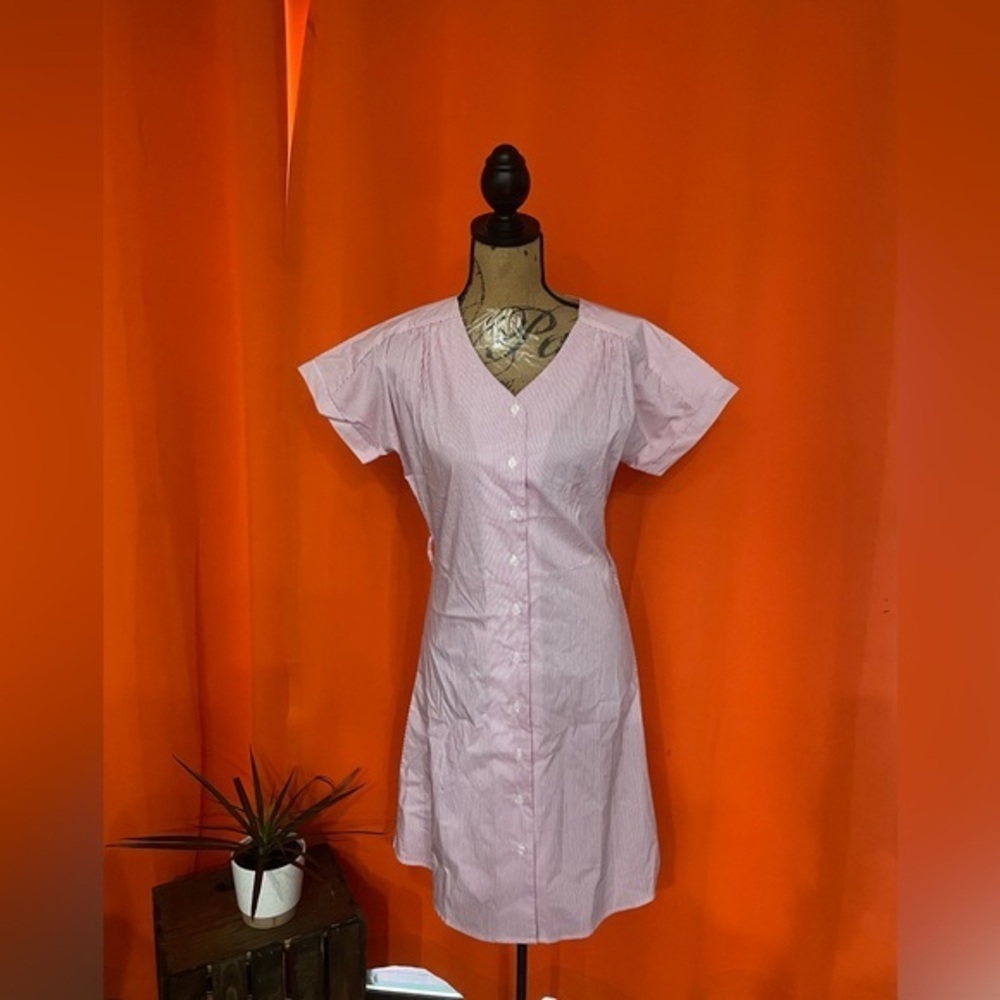 XS red stripe button down dress by Wonder